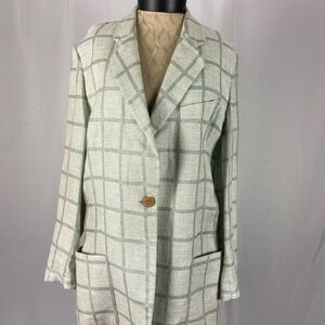 Armani Collezioni Women's Checkered Blazer - Light Gray
